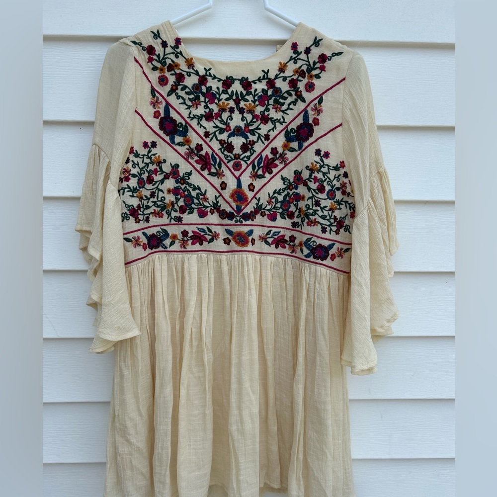Altar'd State Cream Mini Sundress with Flutter Sleeves - Picture 8 of 11